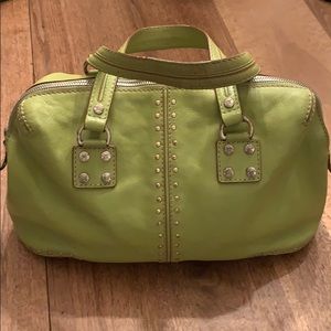 Michael Kors green leather handbag